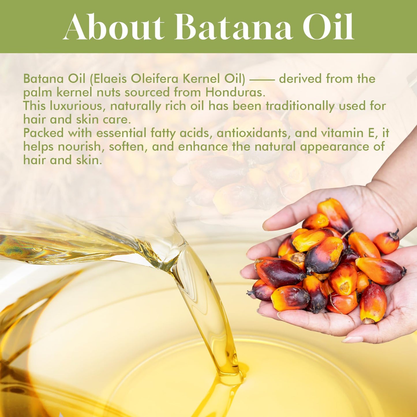 Before and after hair care results using pure Honduran palm kernel oil