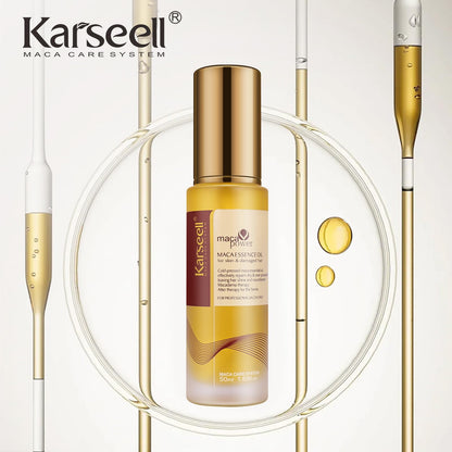 Karseell Maca Essence argan oil hair serum packaging for dry damaged hair