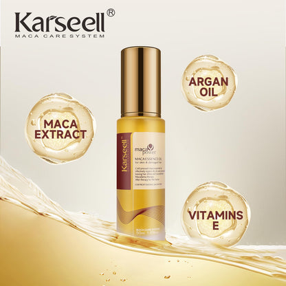 Weightless cold pressed argan oil hair treatment container close up