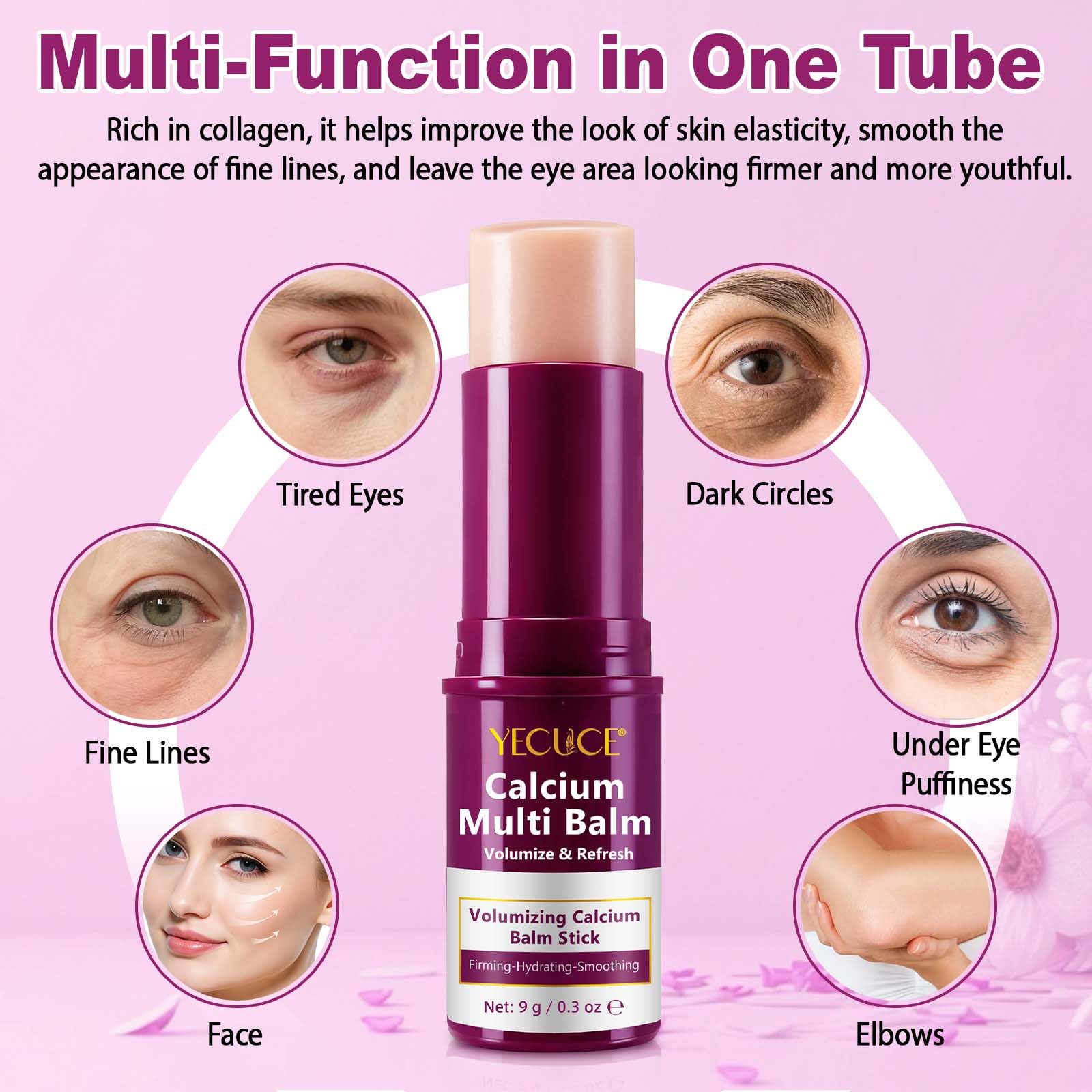 NIFEISHI multi balm stick being applied gently to the neck area to target fine wrinkles and sagging skin.