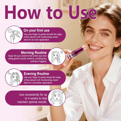 NIFEISHI solid skincare stick displaying the collagen and calcium enriched core designed for fine line reduction.