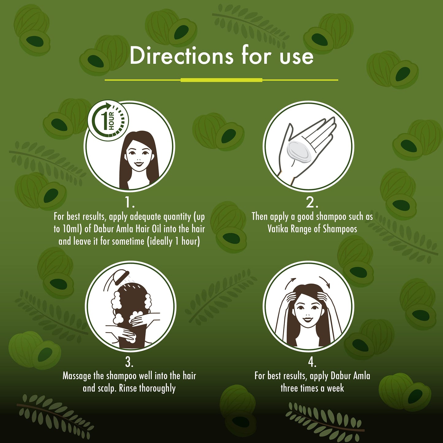Dabur brand amla extract hair treatment for minimizing hair fall and breakage.