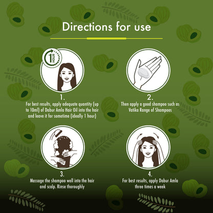 Dabur brand amla extract hair treatment for minimizing hair fall and breakage.