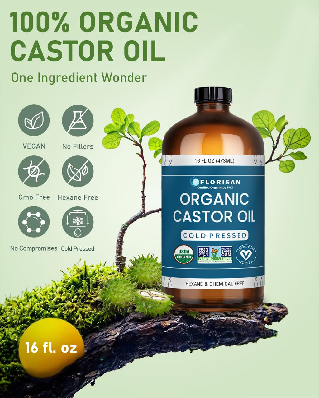 USDA Certified Organic beauty oil label detailed view emphasizing premium natural ingredients.