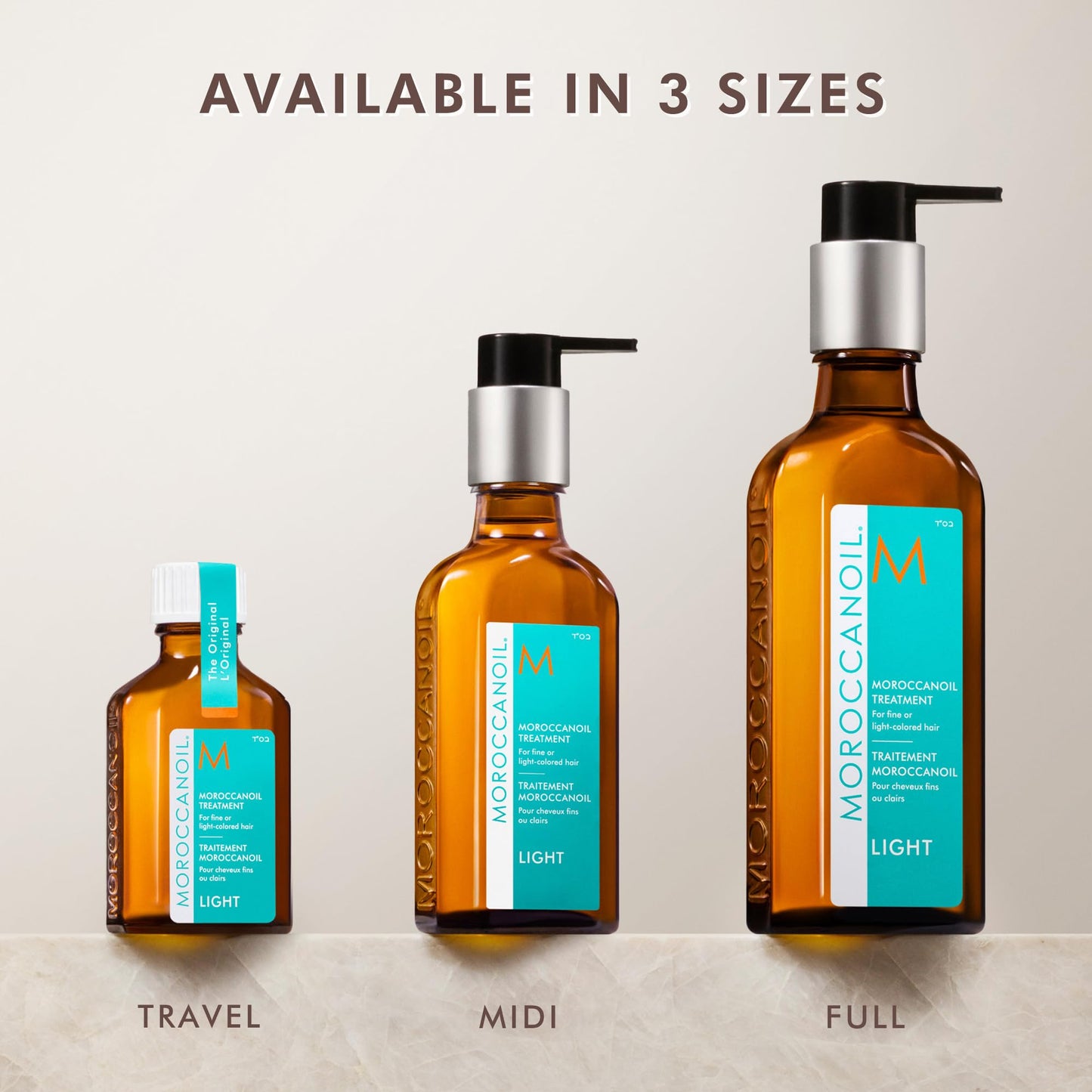 Moroccanoil Treatment Light 100ml bottle standing upright showing clear light formula