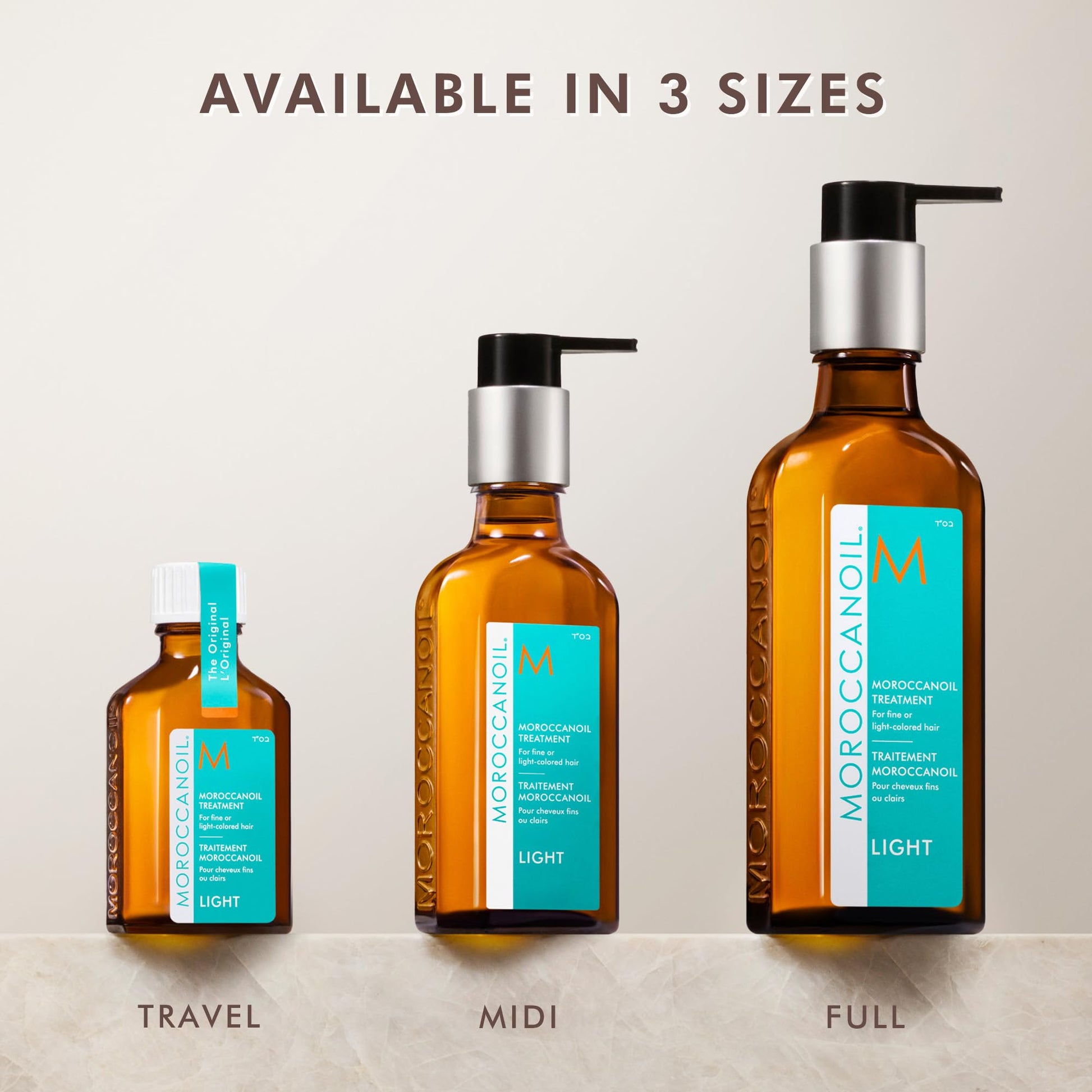 Moroccanoil Treatment Light 100ml bottle standing upright showing clear light formula