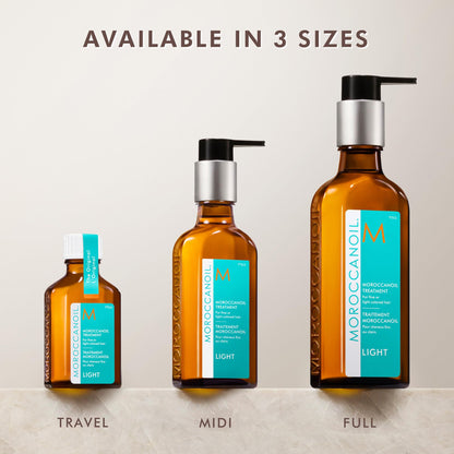 Moroccanoil Treatment Light 100ml bottle standing upright showing clear light formula