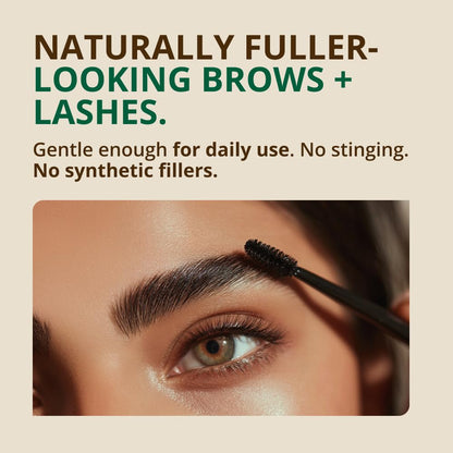 Close up shot of the dropper assembly with RejuveNaturals castor oil for precise eyebrow application.