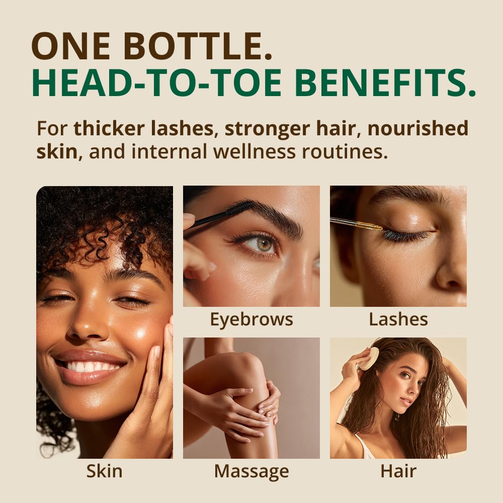 Side angle view of the 16 ounce RejuveNaturals castor oil dark protective packaging to maintain freshness.