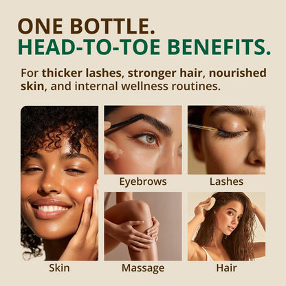 Side angle view of the 16 ounce RejuveNaturals castor oil dark protective packaging to maintain freshness.
