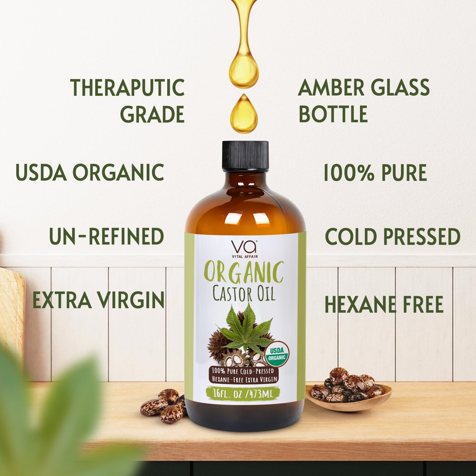Vital Affair organic castor oil for hair growth and scalp nourishment