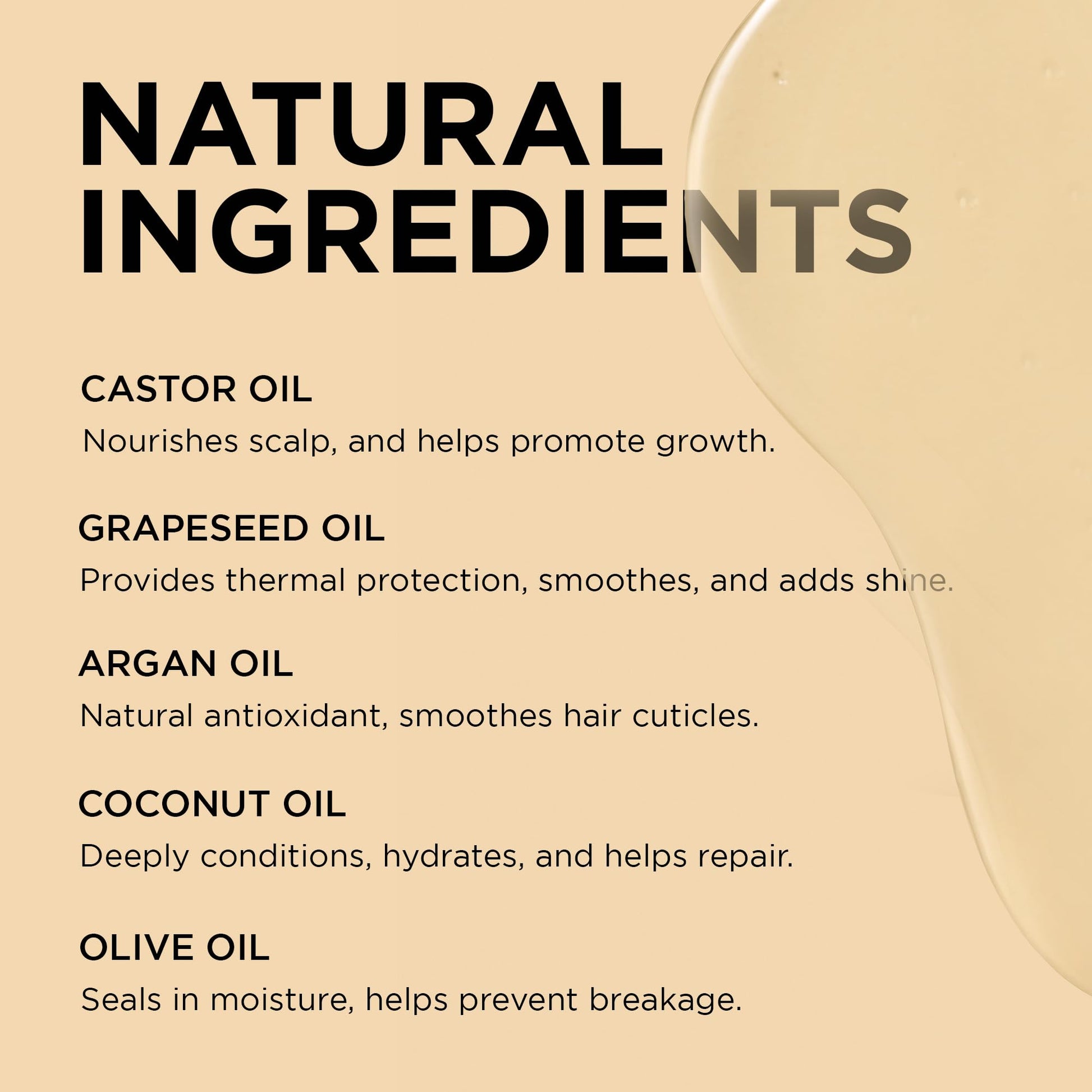Back label showing ingredients for Moisture Miracle natural hair treatment