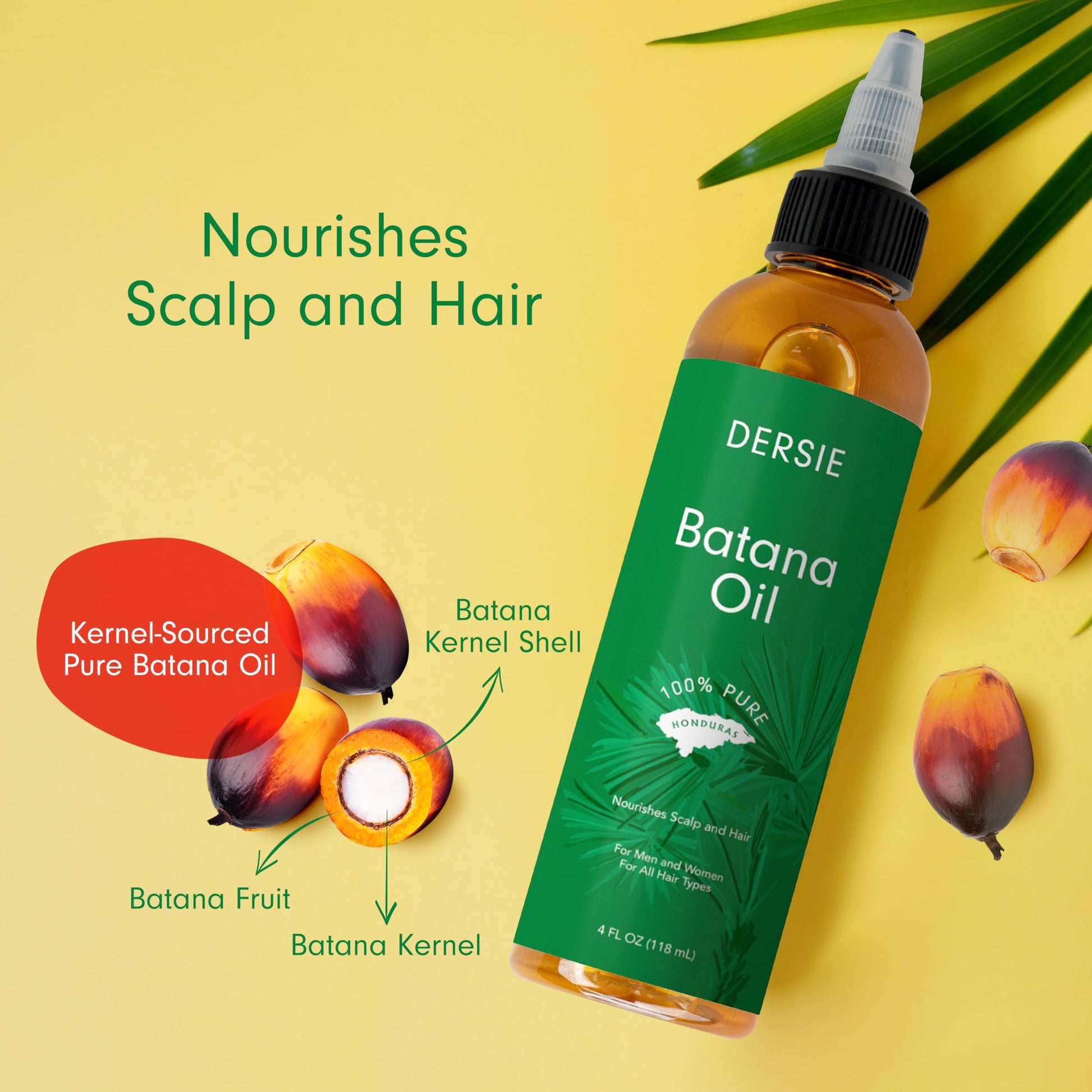 Dersie liquid batana oil showing coffee-colored natural tint