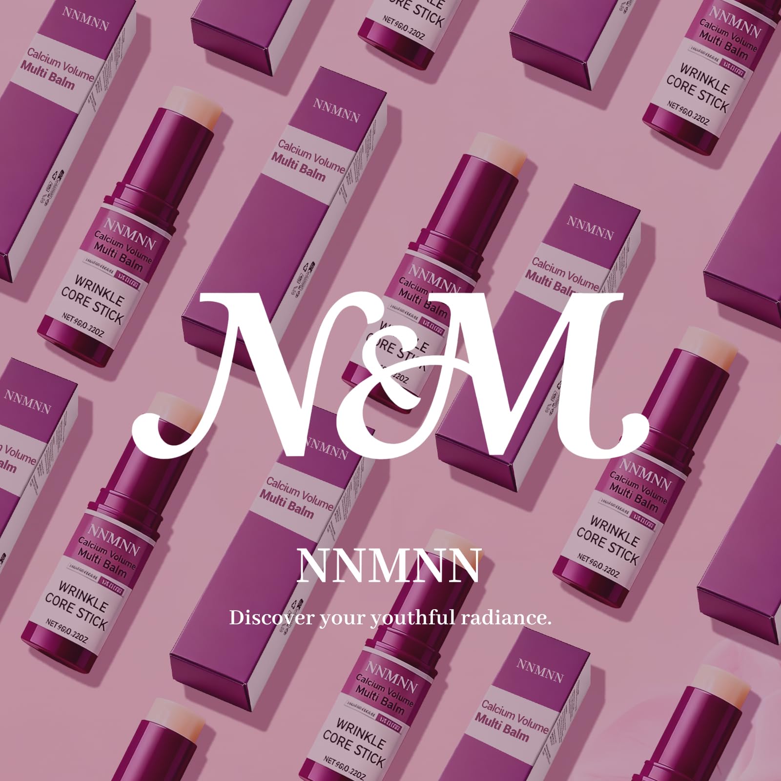 Nnmnn calcium volume stick balm twisted open to reveal the product core designed for daily facial hydration.