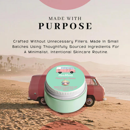 Close up of VanMan Pearl Eye Cream for smoothing fine lines and wrinkles.