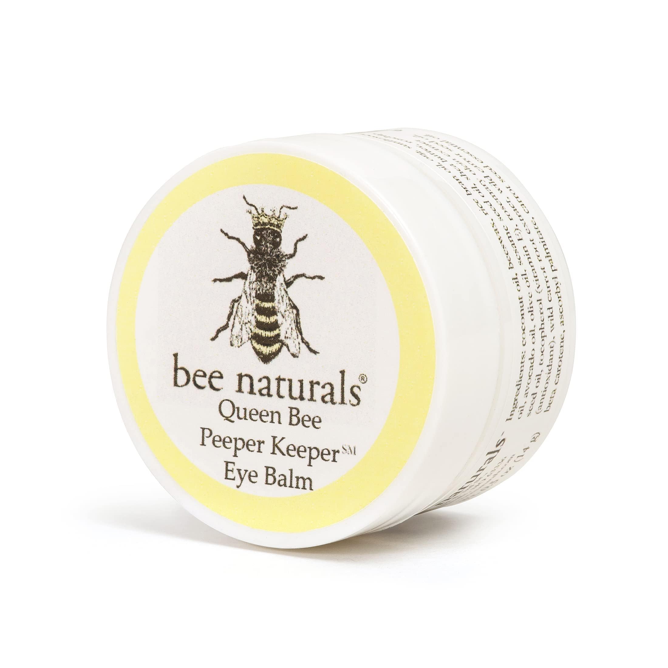 Bee Naturals under eye balm showing texture for fine lines and wrinkles reduction