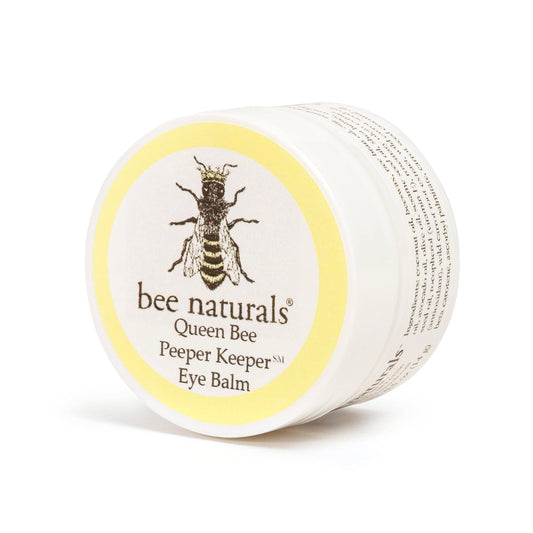 Bee Naturals under eye balm showing texture for fine lines and wrinkles reduction