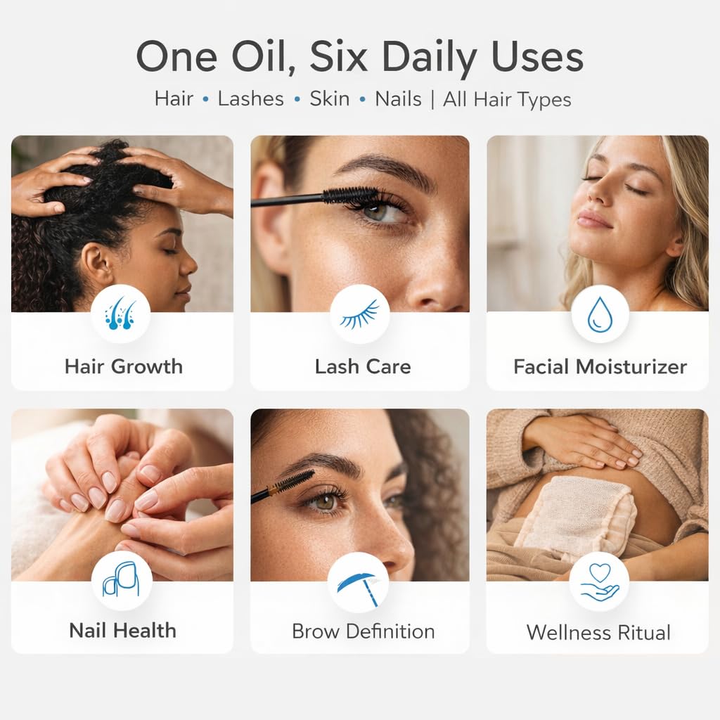 Hexane free castor oil for eyelash growth and fuller eyebrow nourishment.