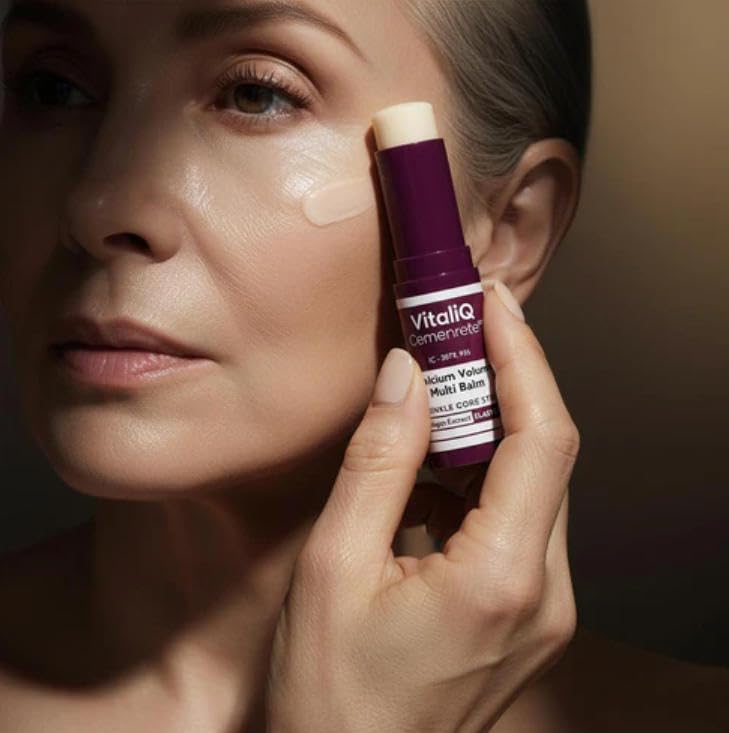 Close-up of the VitaliQ Calcium Volume Multi Balm texture showing its smooth hydrating formula.