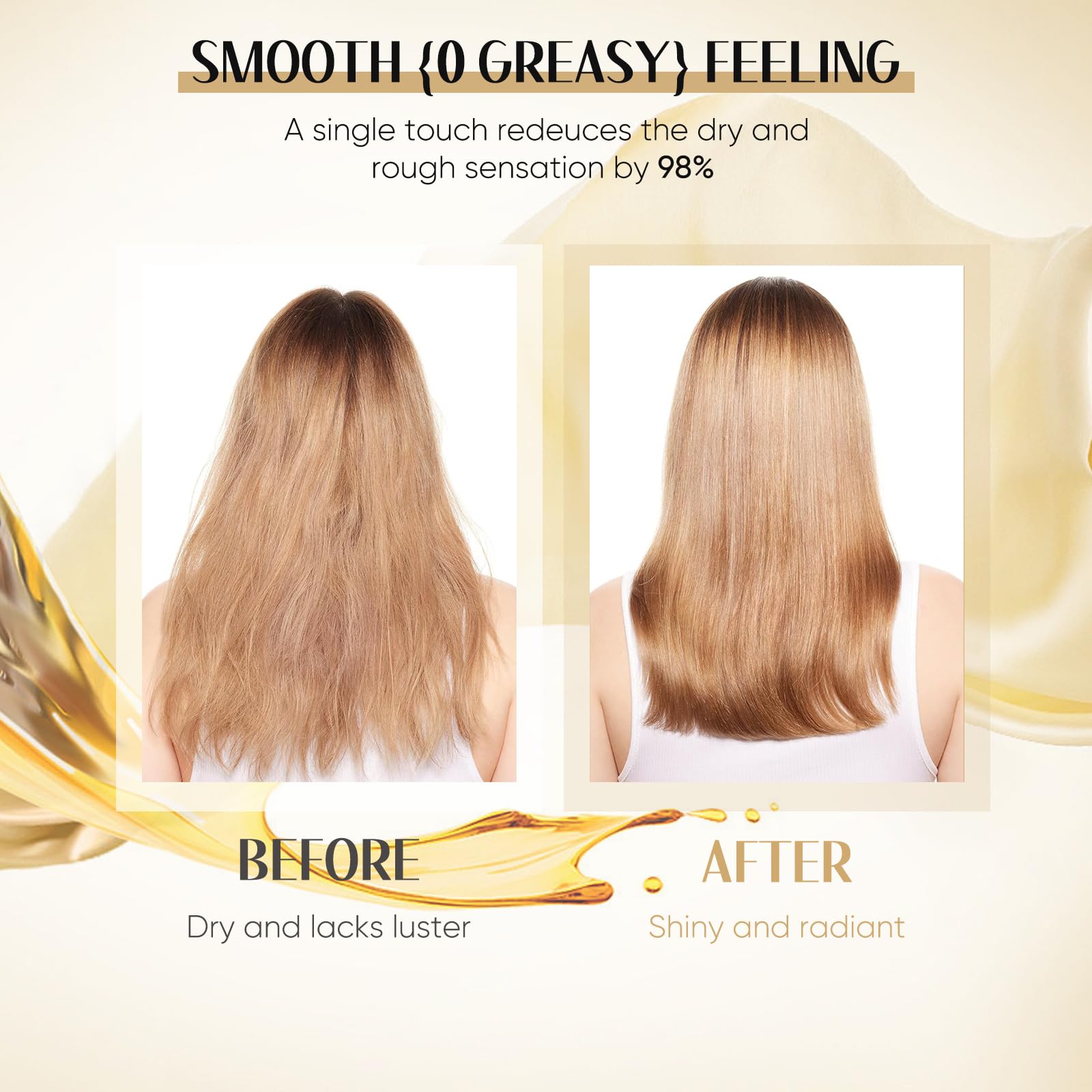 Close up of GREEONIL professional leave in hair treatment bottle dropper
