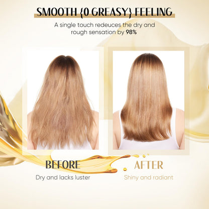 Close up of GREEONIL professional leave in hair treatment bottle dropper