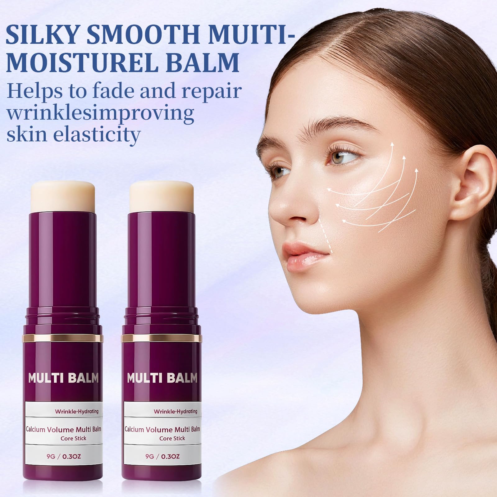 Two pieces of Korean collagen moisturizing stick showing the twist up cream balm design