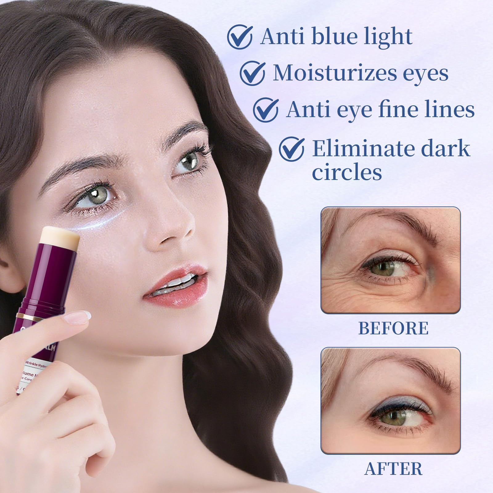 Close up of the calcium multi action moisturizer stick texture for under eye care
