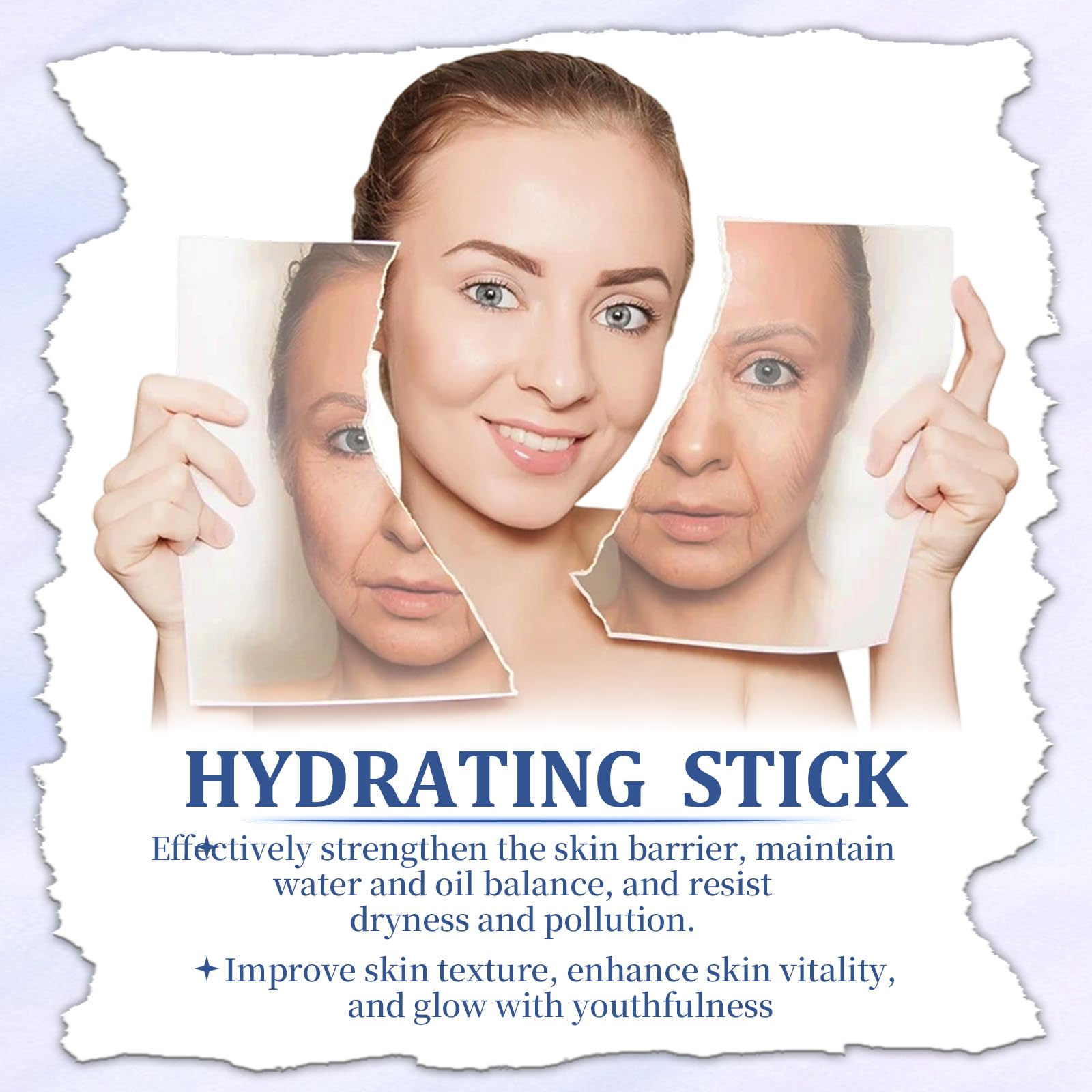 Two pack of anti aging calcium multi balm sticks positioned next to natural skincare ingredients.