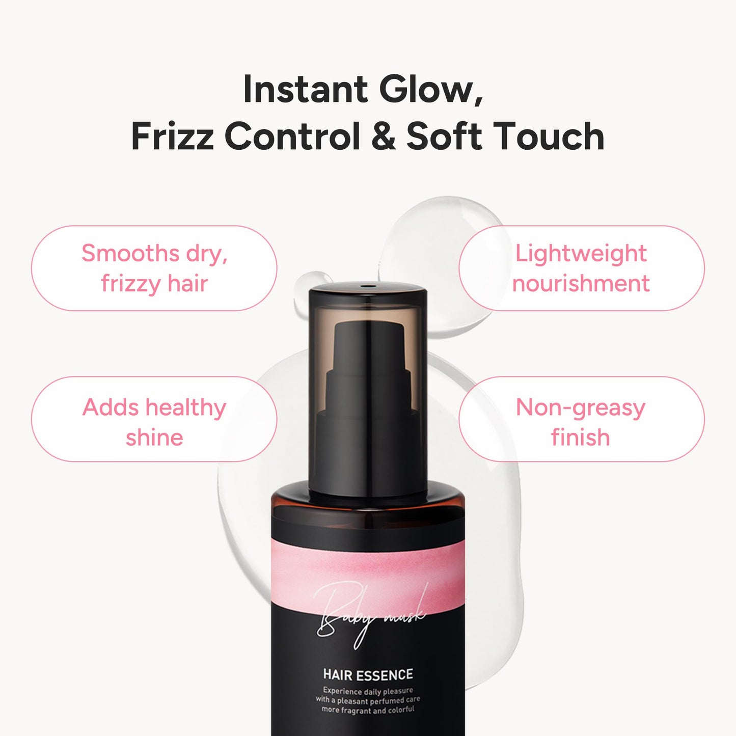 BANANAL Baby Musk hair fragrance and serum packaging details showcasing ingredients