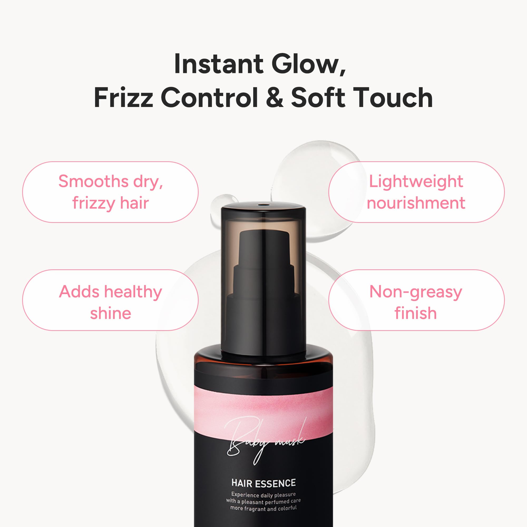 BANANAL Baby Musk hair fragrance and serum packaging details showcasing ingredients