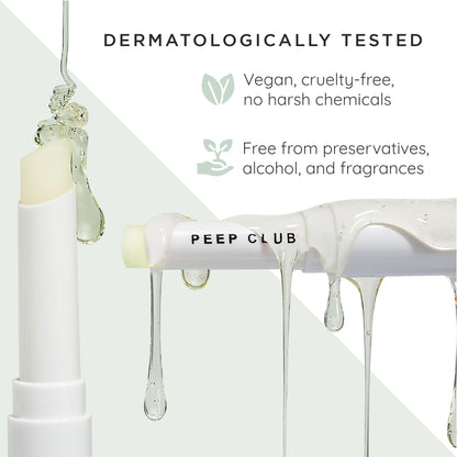 Peep Club overnight eye stick showing the travel-friendly compact design