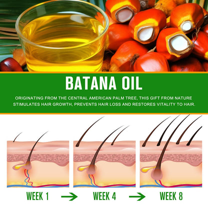 Authentic imported Batana oil packaging showing ingredients and directions