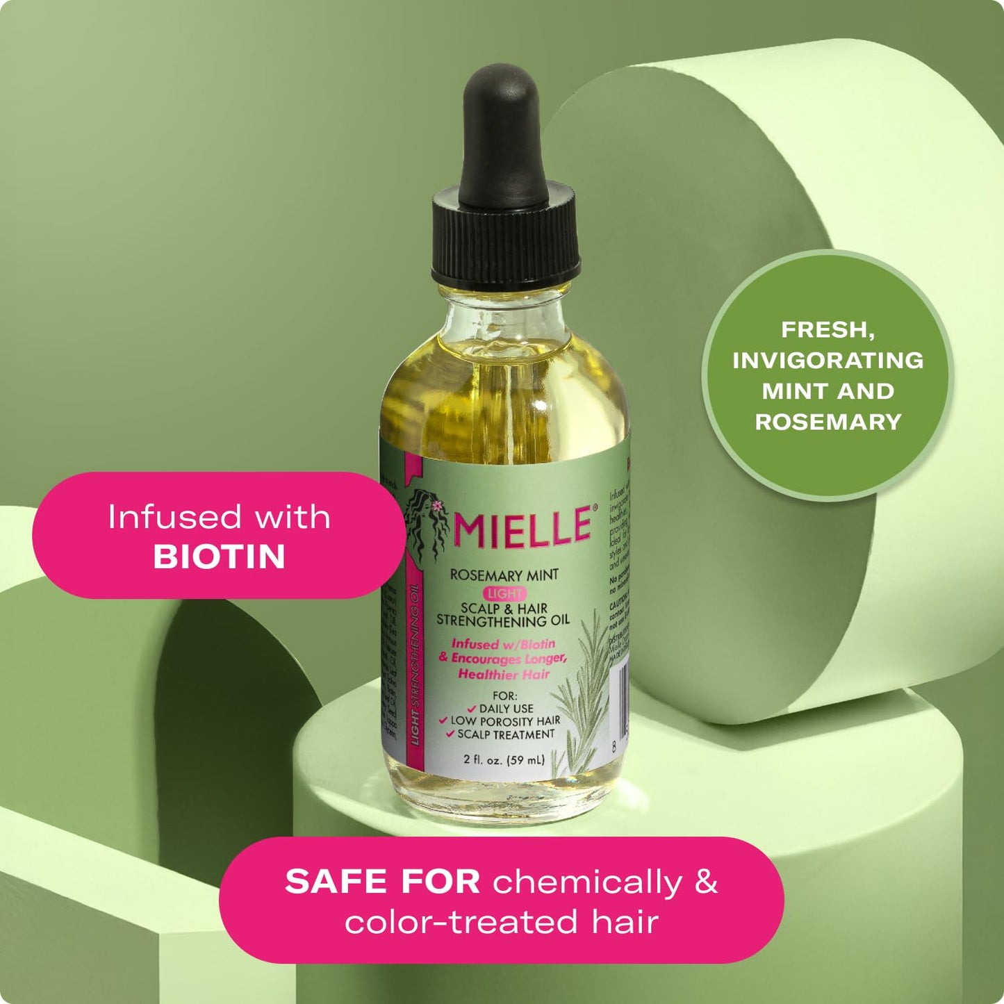Mielle Organics USA imported rosemary and mint hair oil packaging back label view