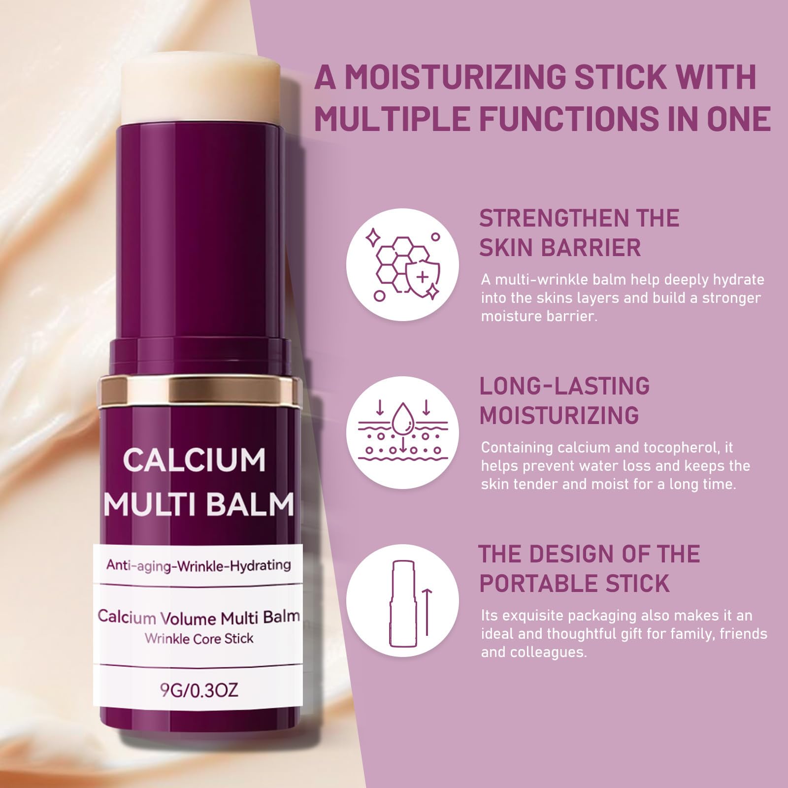 Korean Cemenrete anti-aging balm stick application on neck