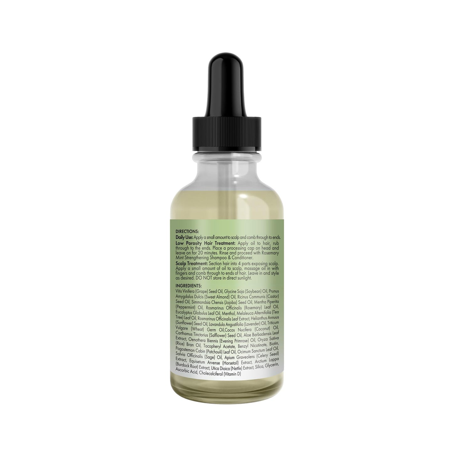 Premium imported Mielle Organics two ounce hair strengthening oil container texture