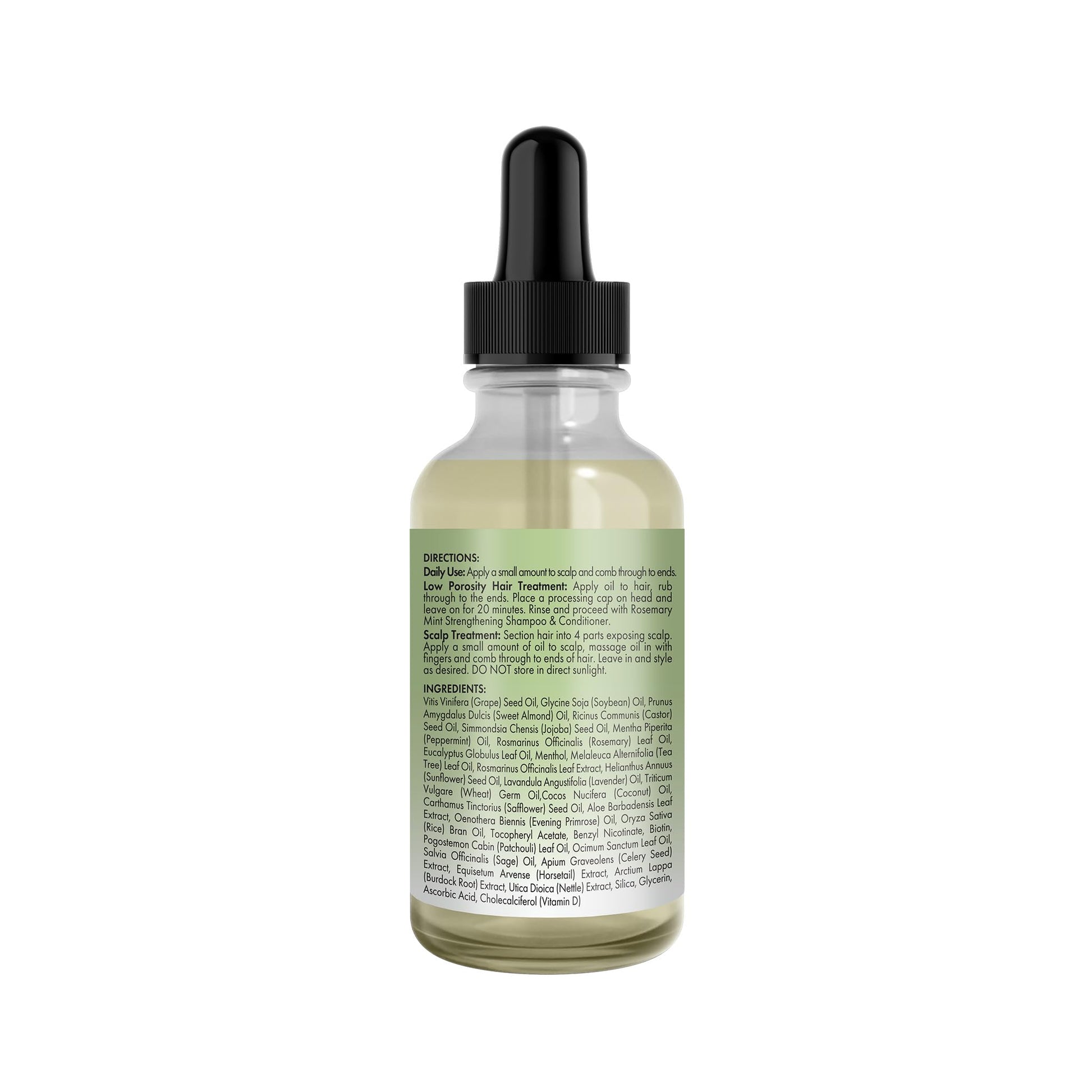 Premium imported Mielle Organics two ounce hair strengthening oil container texture