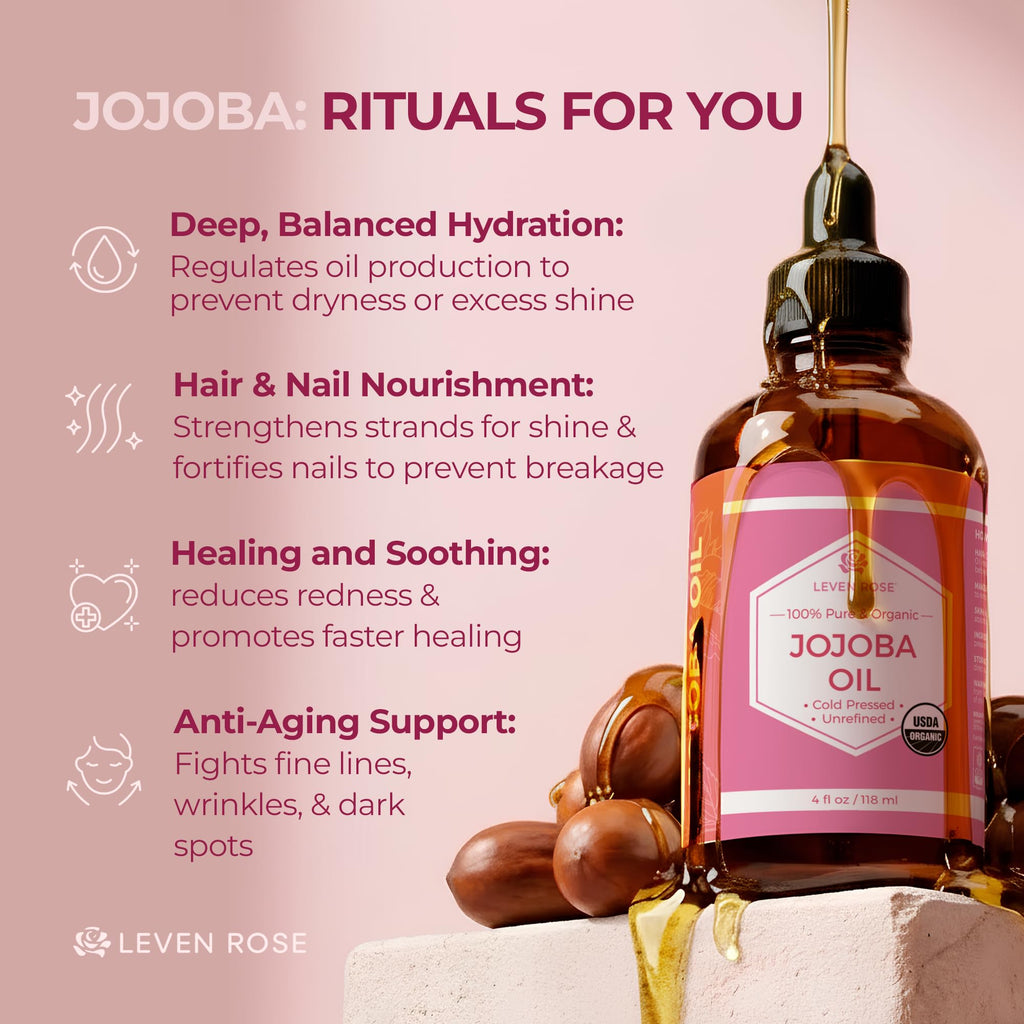 Authentic USA imported 4 ounce pure jojoba carrier oil.