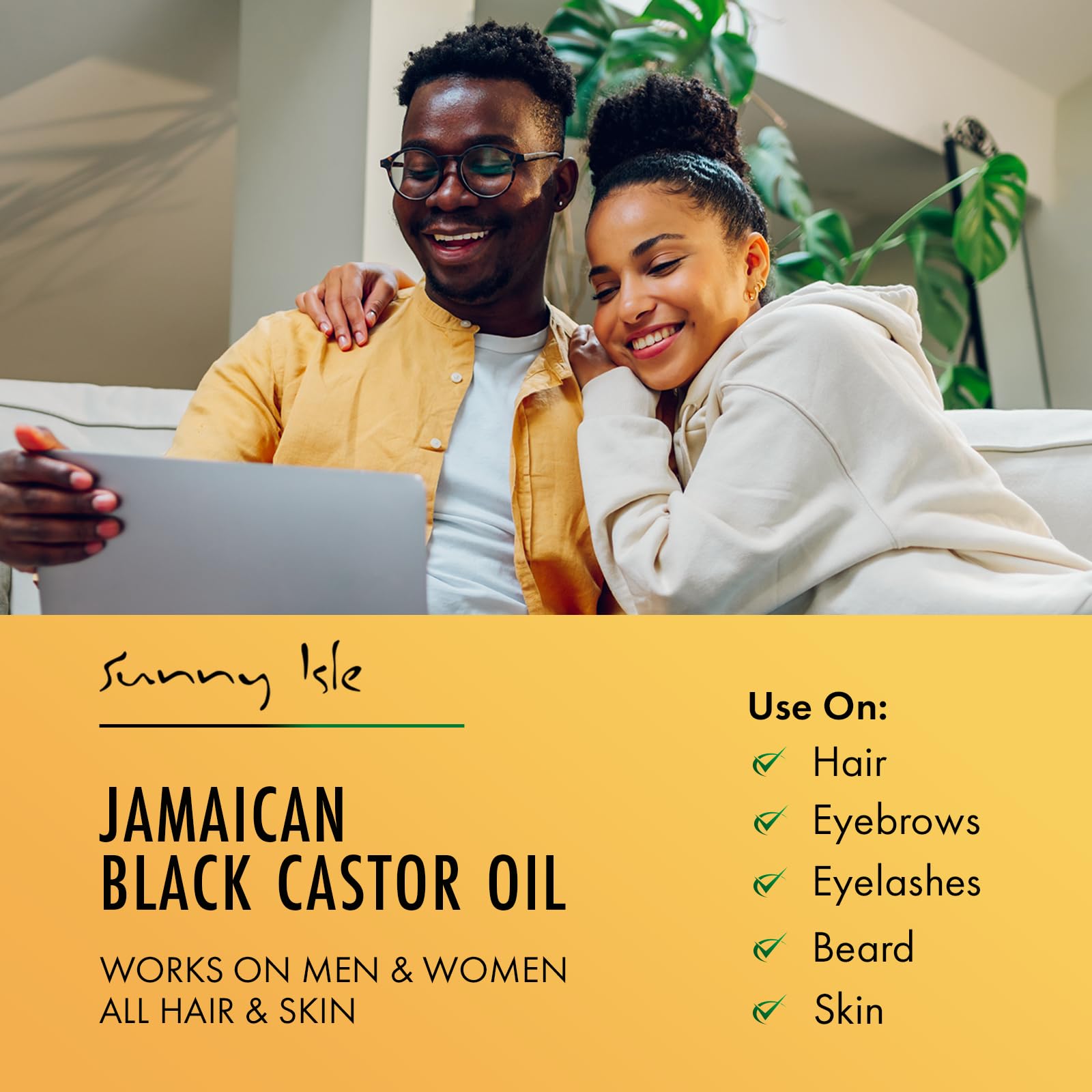 Sunny Isle four ounce bottle of high ash content castor oil