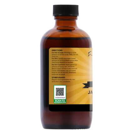 Organic roasted castor seed oil for dry and damaged hair repair