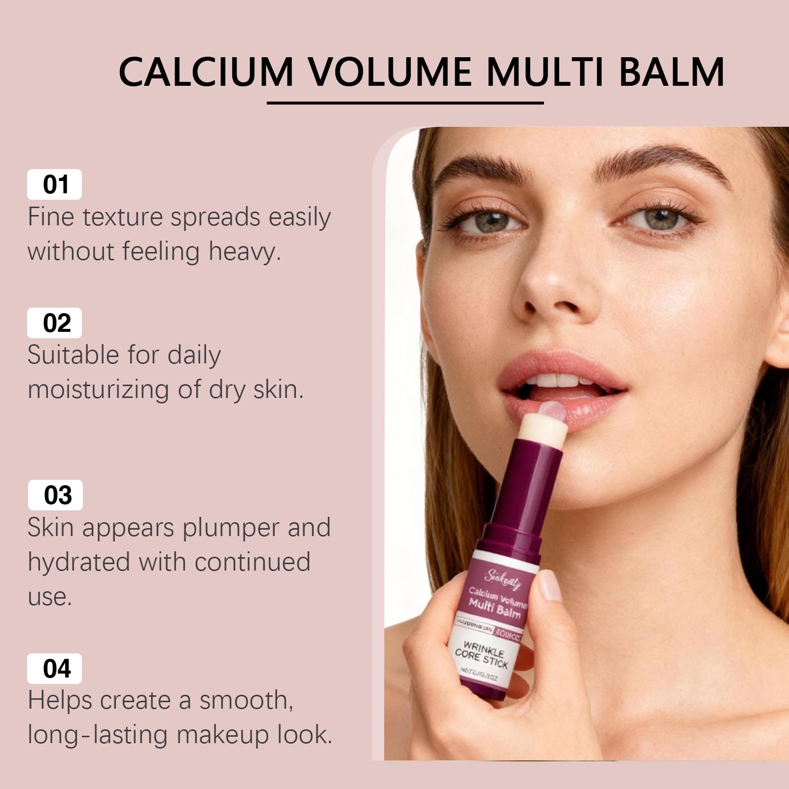 Siekeaty calcium enriched multi balm showing travel friendly packaging for convenient on the go hydration