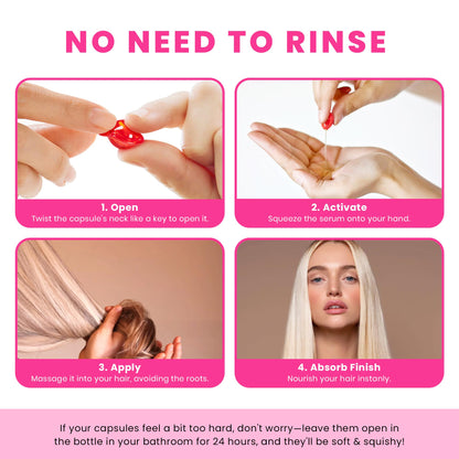 Bali Secret leave in hair oil capsules showing vitamin enriched ingredients label.