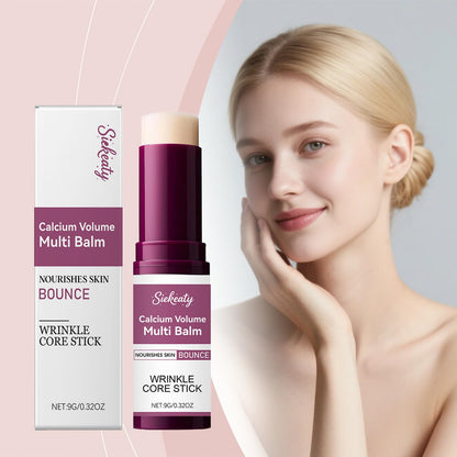 Siekeaty volume multi balm applied near the eye area to smooth out fine lines and wrinkles