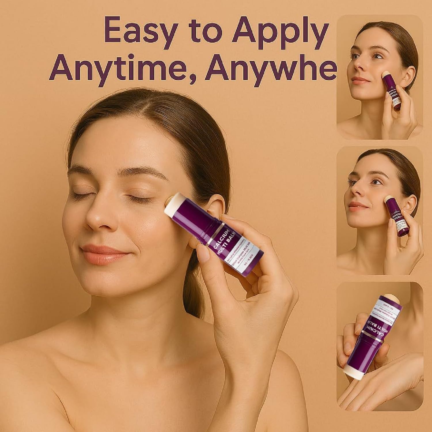 Maggidea Calcium Multi Balm being applied to the under-eye area to reduce wrinkles and lift hollow skin.