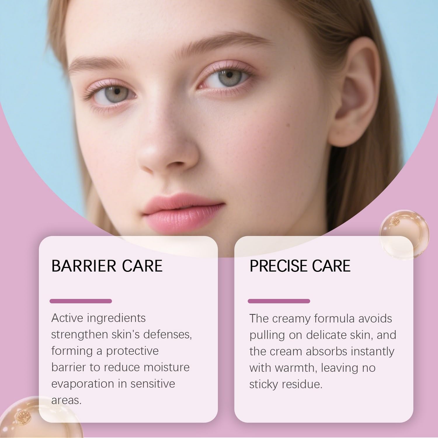Demonstration of the instant dewy glow effect achieved on the face after applying the Maggidea Calcium Balm.