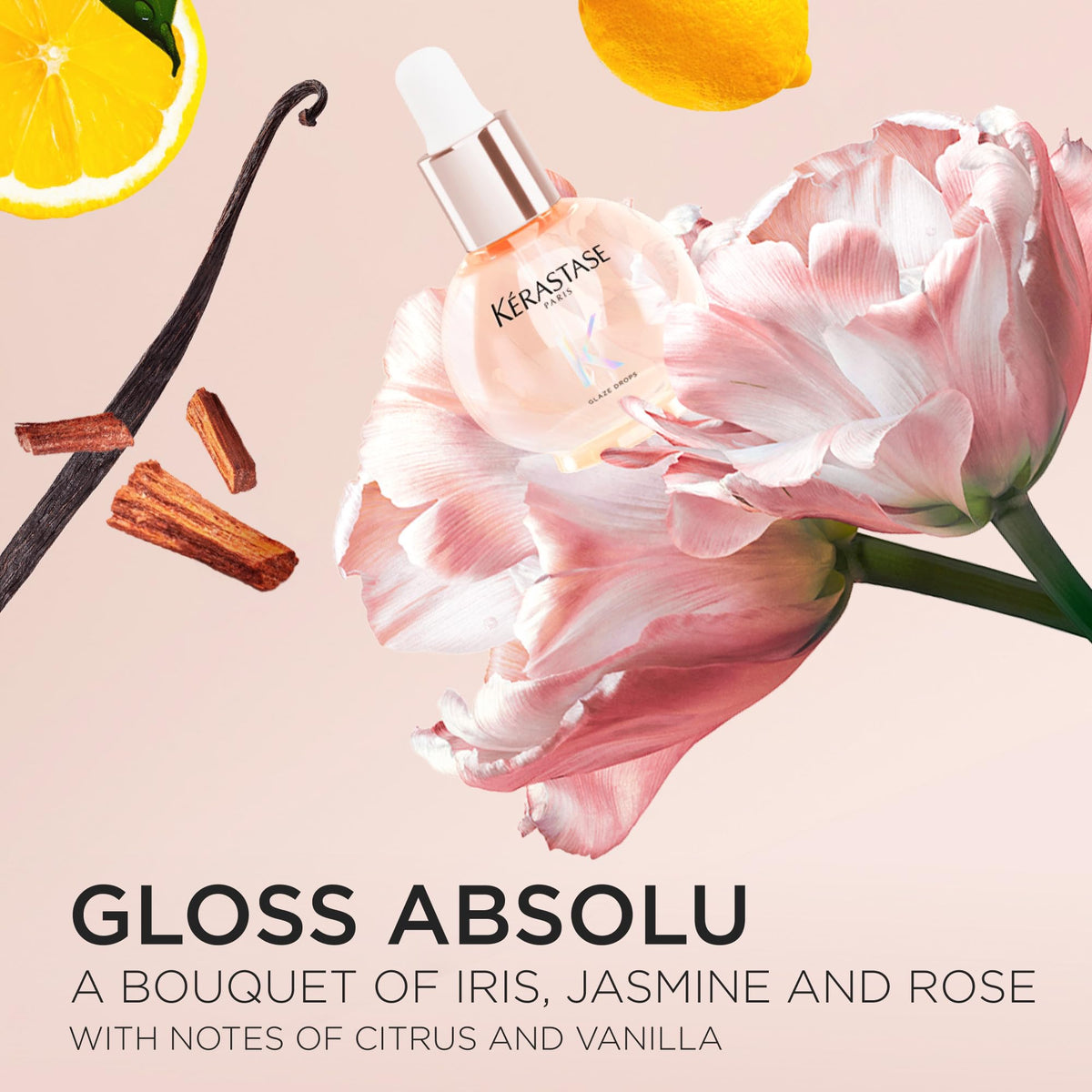 Full collection view of KÃ©rastase Gloss Absolu hair oil highlighting its premium aesthetic and luxury glass design.