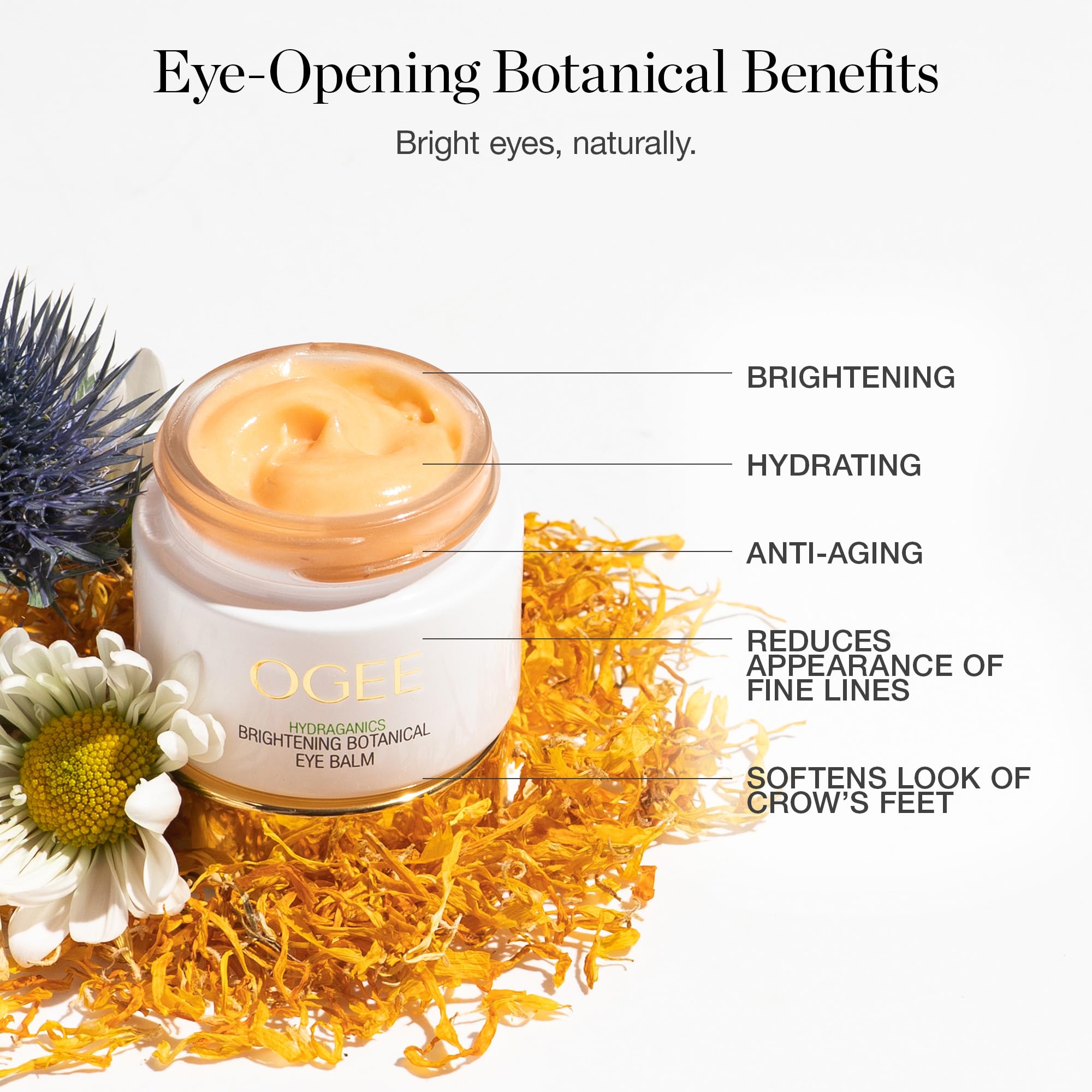 Texture shot of peach tinted Ogee botanical under eye balm concentrate