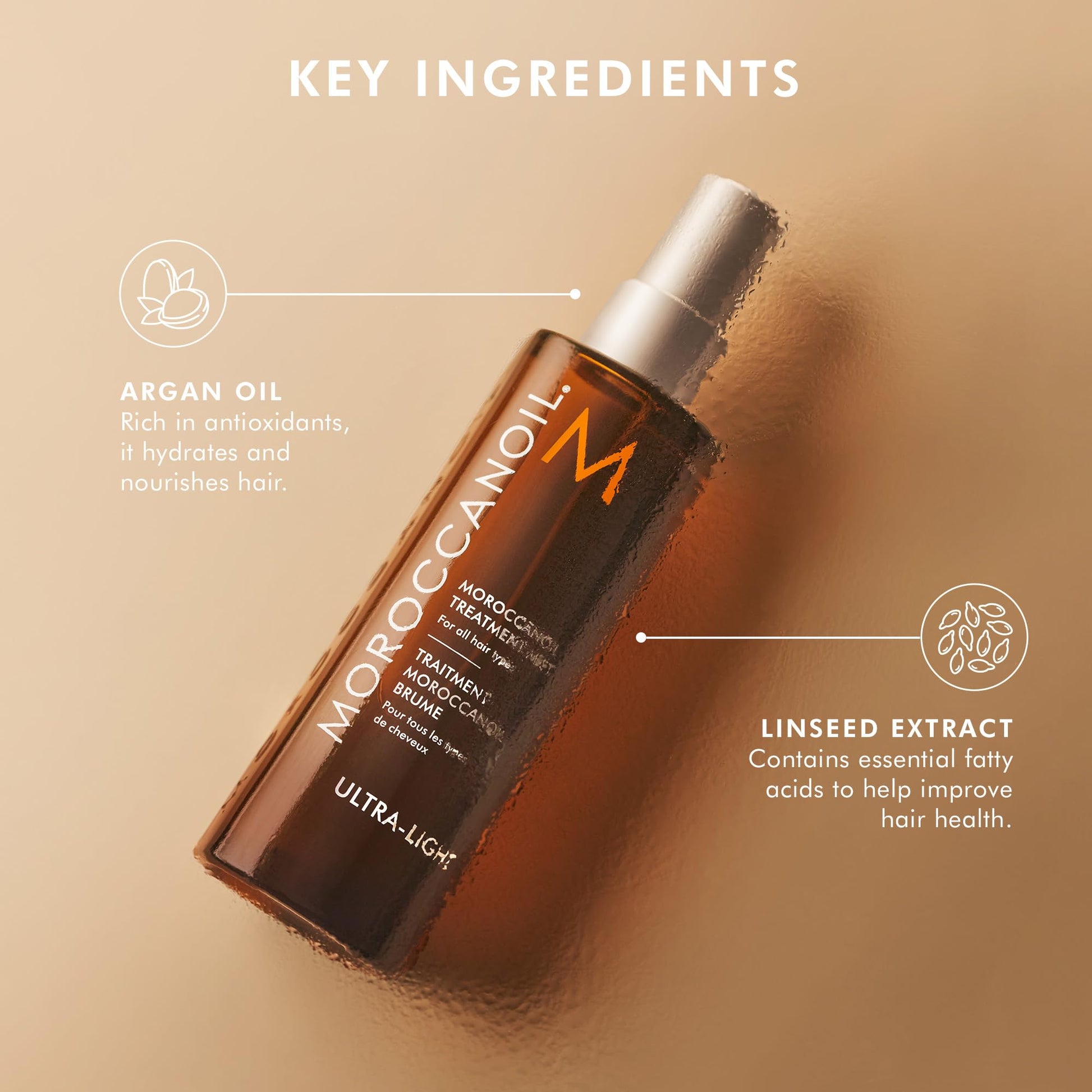 Moroccanoil Treatment Hair Oil Mist travel size bottle for fine hair care.