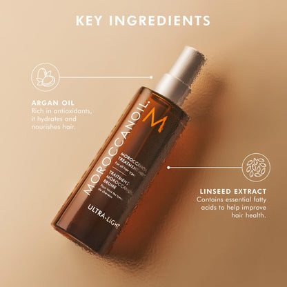 Moroccanoil Treatment Hair Oil Mist travel size bottle for fine hair care.