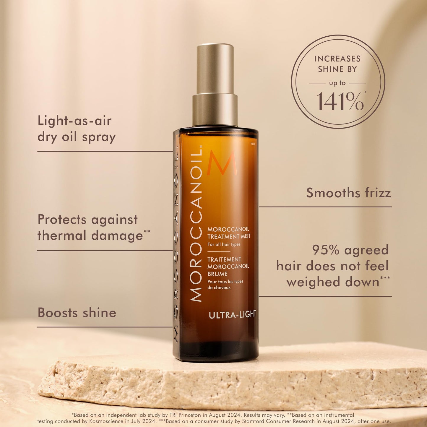 Moroccanoil Treatment Hair Oil Mist dry oil spray packaging showing ingredients.