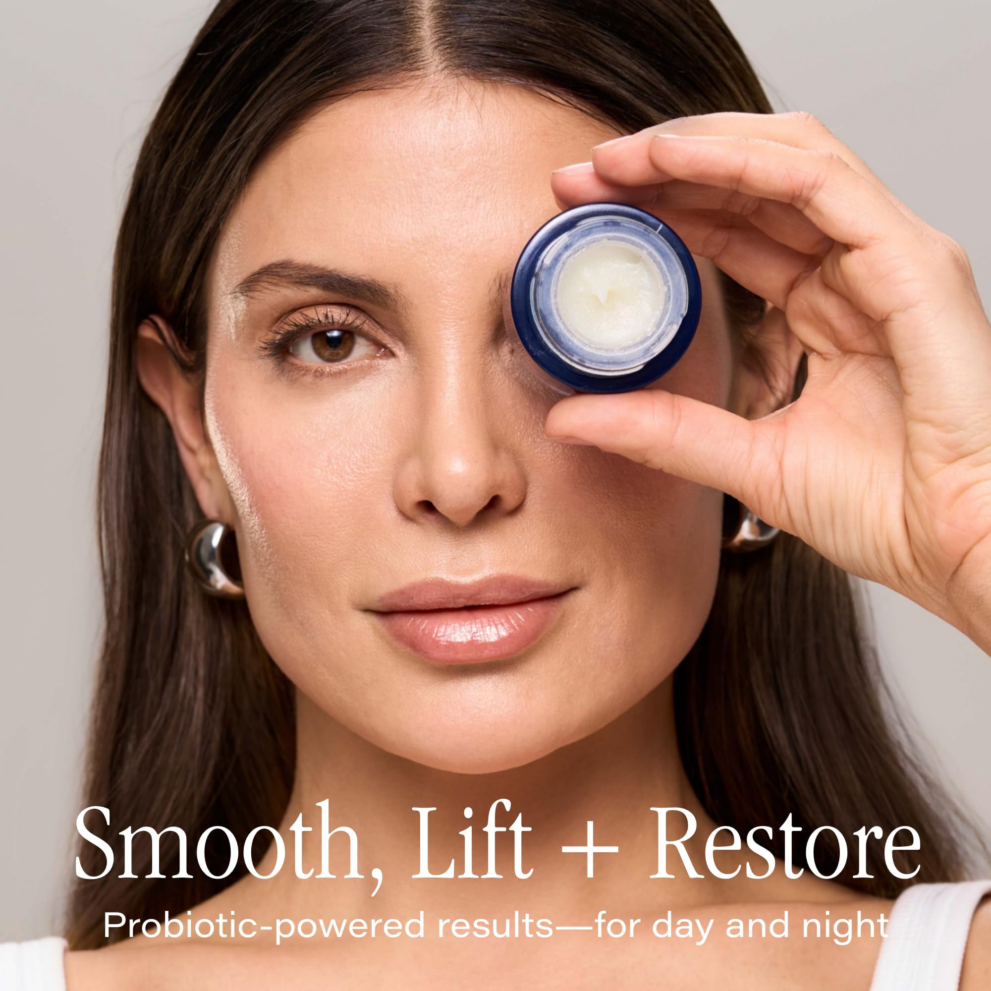 SKINN Cosmetics Probiolift eye balm open jar showing rich waterless texture for wrinkles